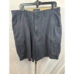 TOMMY HILFIGER Mens Cargo Shorts Size 36 Navy Blue Cotton Classic Fit Casual Sum